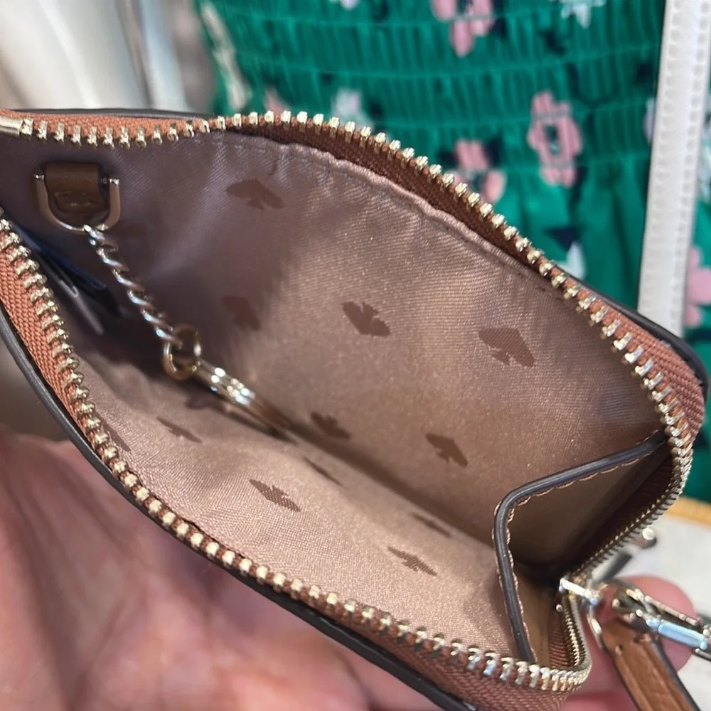 Kate Spade Leila Small Card Holder Wristlet WARM GINGERBREAD